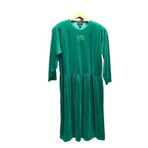 Allen Solly Green Velour Dress NWT Size Large